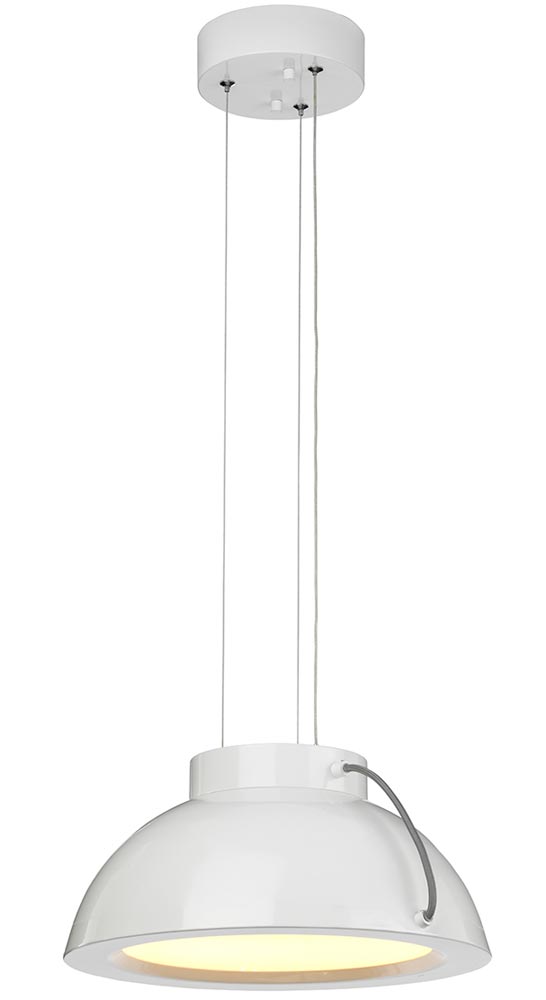 Elstead Europa 25W Dimmable LED Medium Pendant Ceiling Light White