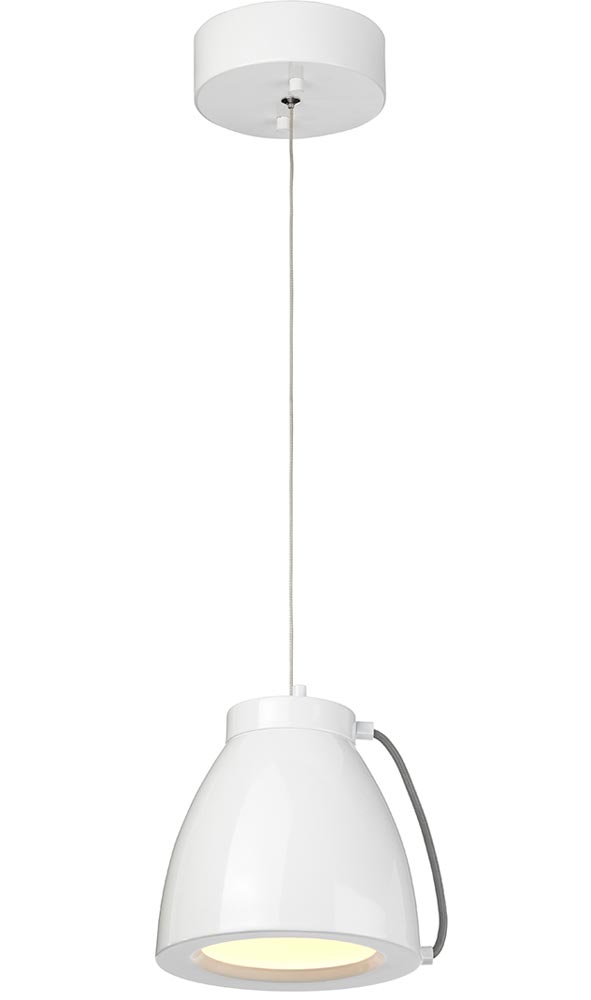 Elstead Europa 15W Dimmable LED Small Pendant Ceiling Light White