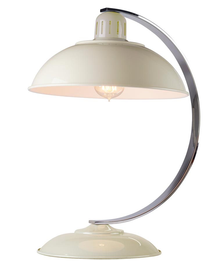 Elstead Franklin Retro Style Industrial Table Lamp Gloss Cream