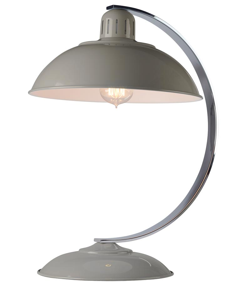 Elstead Franklin Retro Style Industrial Table Lamp Gloss Grey