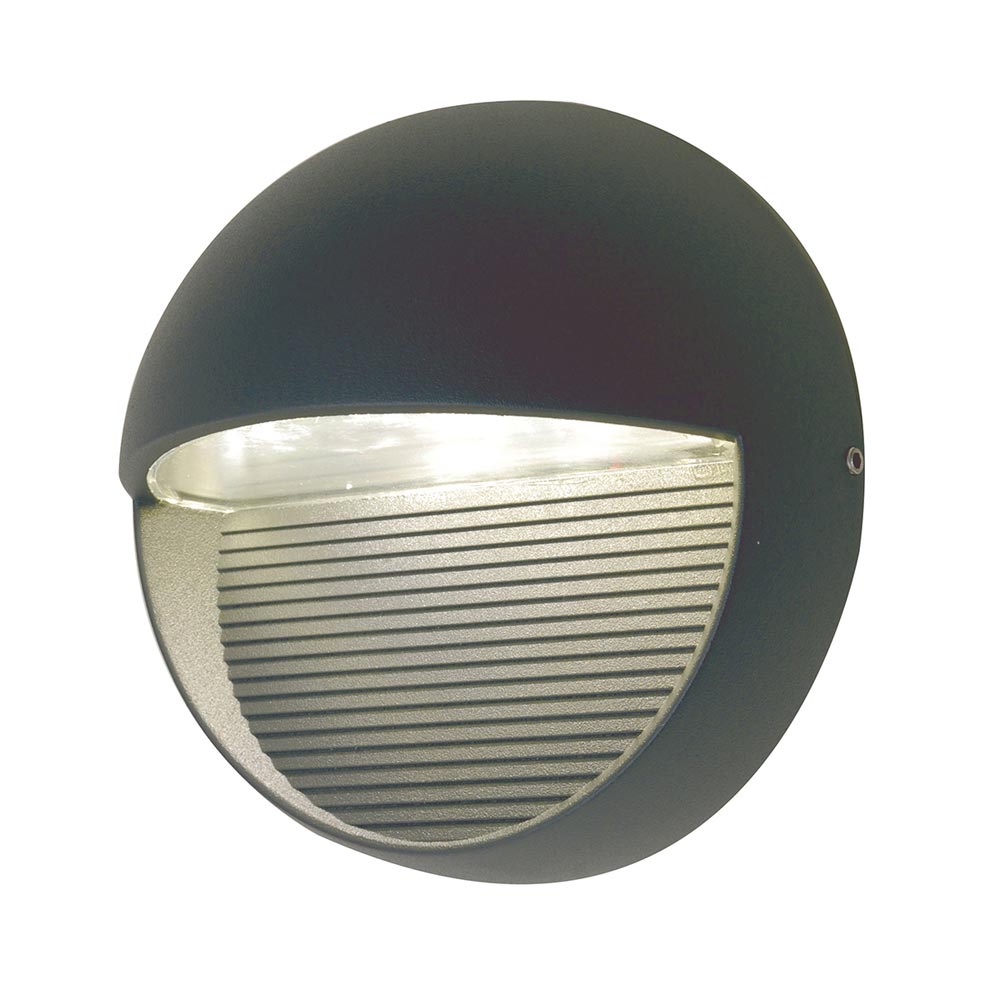 Elstead Freyr 6w LED Round Outdoor Wall Light Graphite IP54