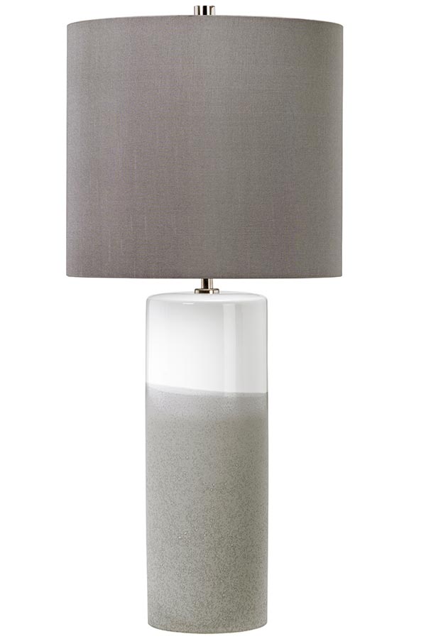 Elstead Fulwell White & Grey Ceramic Table Lamp Grey Shade