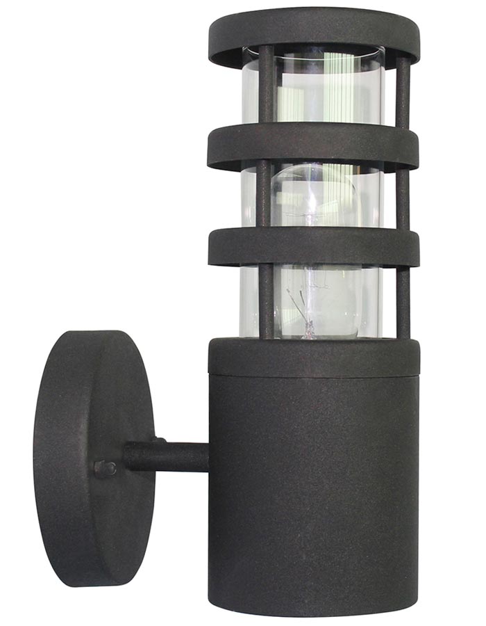 Elstead Hornbaek 1 Light Stainless Steel Outdoor Wall Lantern Black