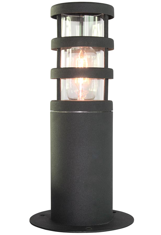 Elstead Hornbaek 1 Light Stainless Steel Outdoor Pedestal Lantern Black