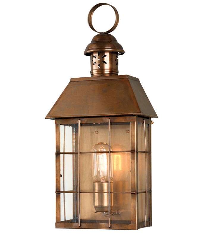 Elstead Hyde Park Large 1 Light Solid Brass Outdoor Wall Lantern