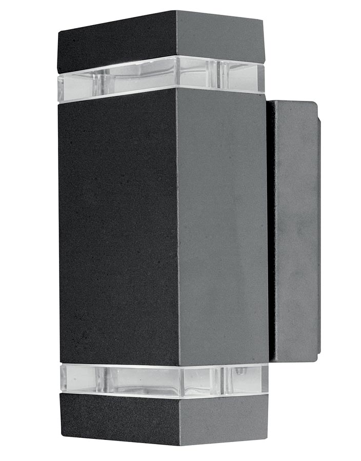 Elstead Jannik 2 Light LED Outdoor Wall Up & Down Light Dark Grey