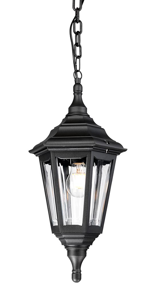 Elstead Kinsale Corrosion Proof 1 Light Hanging Porch Lantern Black