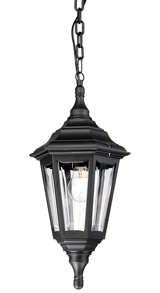 Elstead Kinsale Corrosion Proof 1 Light Hanging Porch Lantern Black