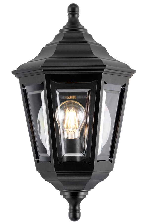 Elstead Kinsale Corrosion Proof Flush Outdoor Wall Lantern Black