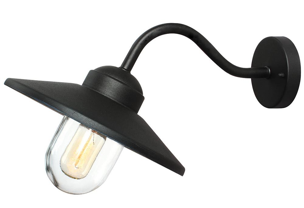 Elstead Klampenborg 1 Lamp Stainless Steel Outdoor Wall Light Black