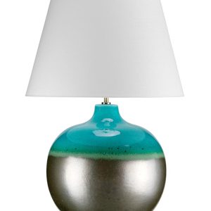 Elstead Laguna Large Glazed Ceramic Table Lamp Cream Shade