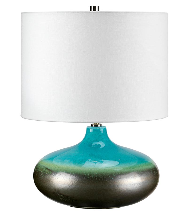 Elstead Laguna Small Glazed Ceramic Table Lamp Cream Shade