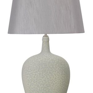 Elstead Lambeth 1 Light Sage Green Ceramic Table Lamp Silver Shade