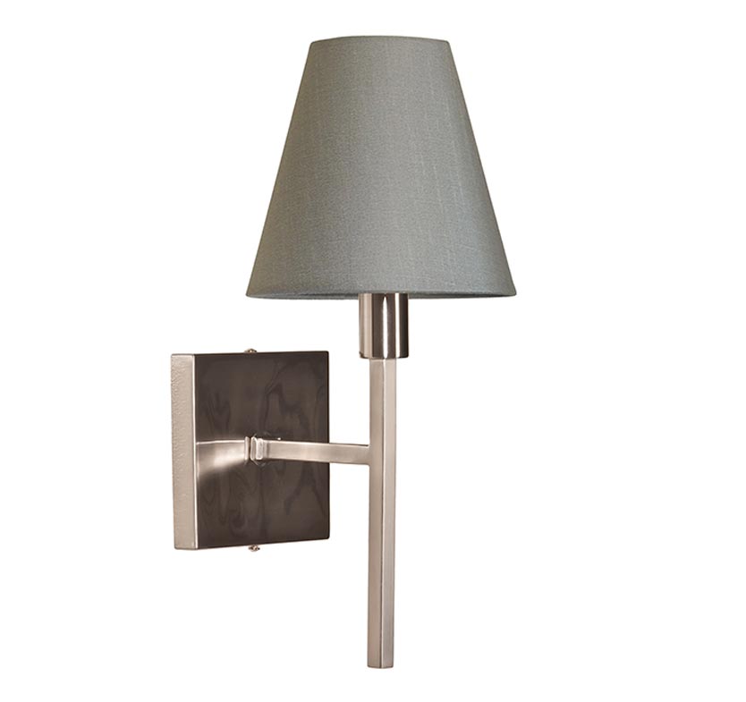 Elstead Lucerne Single Wall Light Brushed Nickel Grey Shade