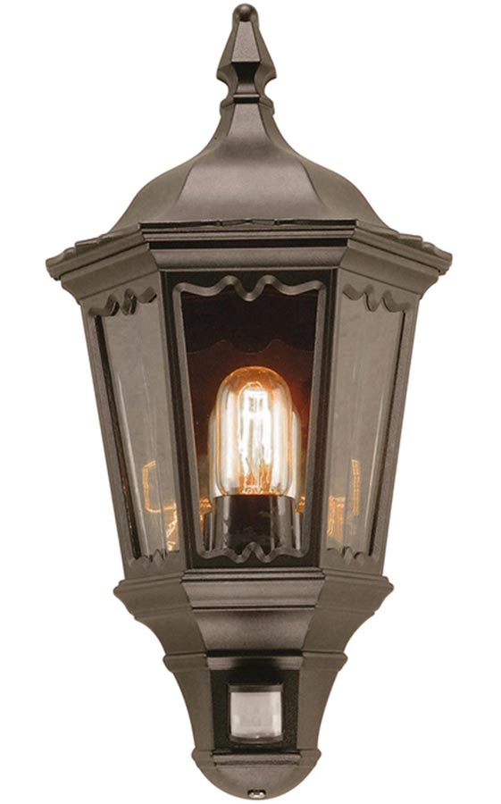 Elstead Medstead Exterior Flush PIR Wall Lantern Black IP43