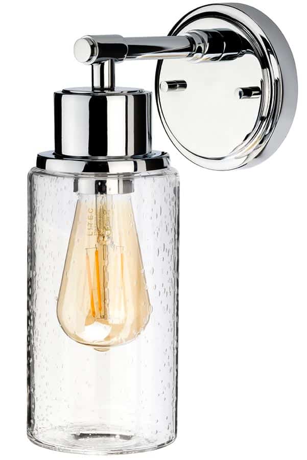 Elstead Morvah Bathroom Wall Light Polished Chrome Bubble Glass