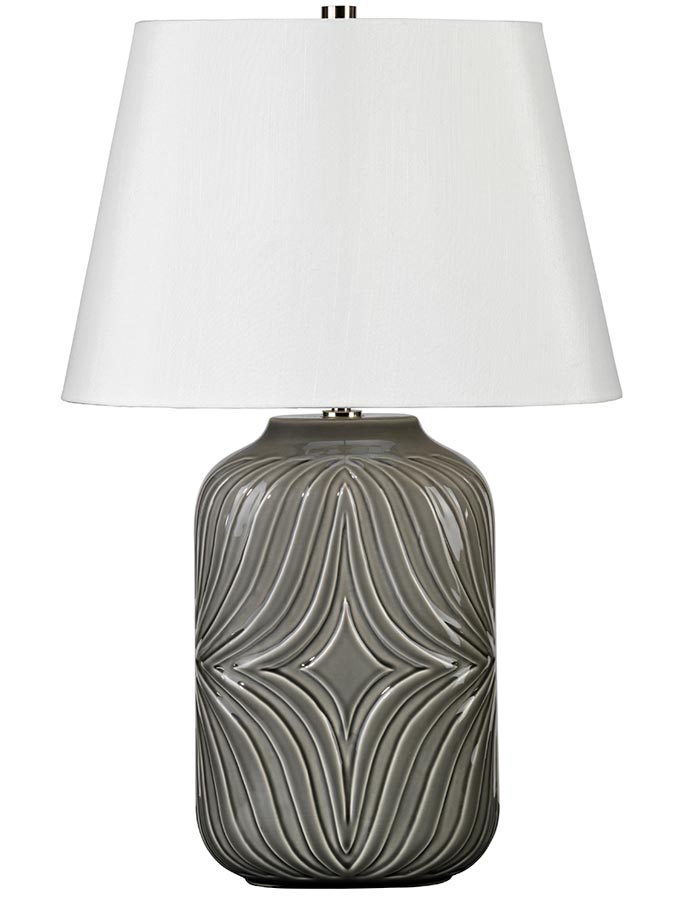 Elstead Muse Grey Ceramic Table Lamp, Light Grey Ceramic Table Lamp