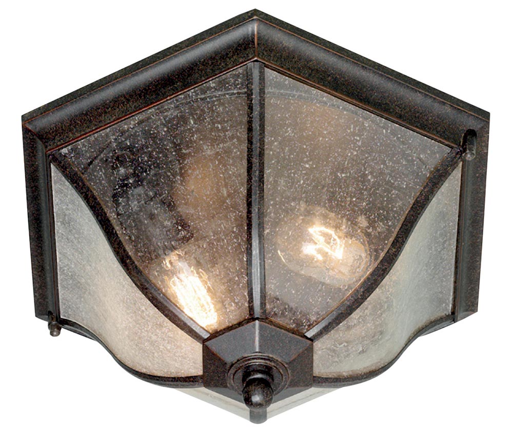 Elstead New England 2 Light Flush Outdoor Porch Lantern Bronze