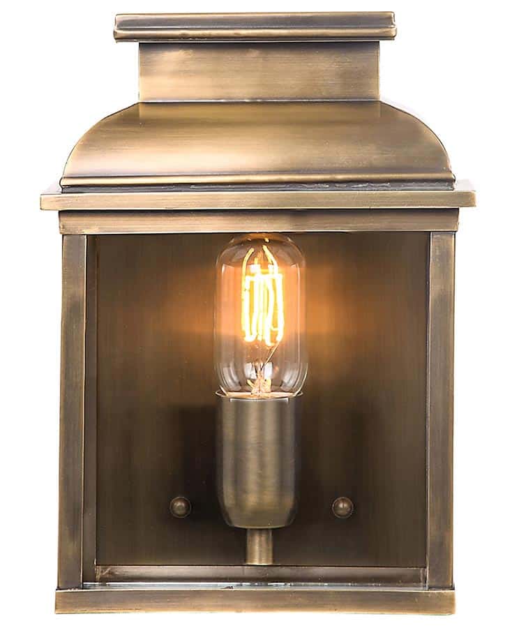 Light Solid Brass Outdoor Wall Lantern, Solid Brass Exterior Light Fixtures