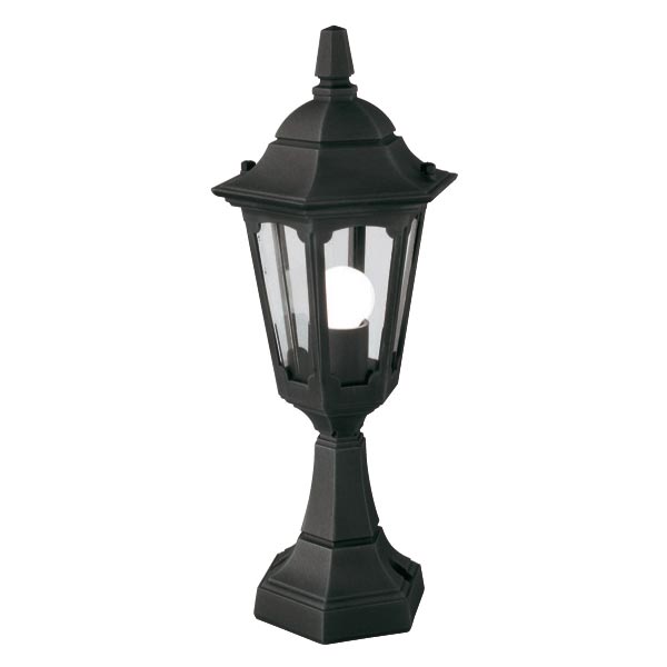 Elstead Parish Mini 1 Light Outdoor Pedestal Lantern Black