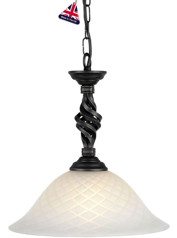 Elstead PB/P BLACK Pembroke black wrought iron ceiling pendant light