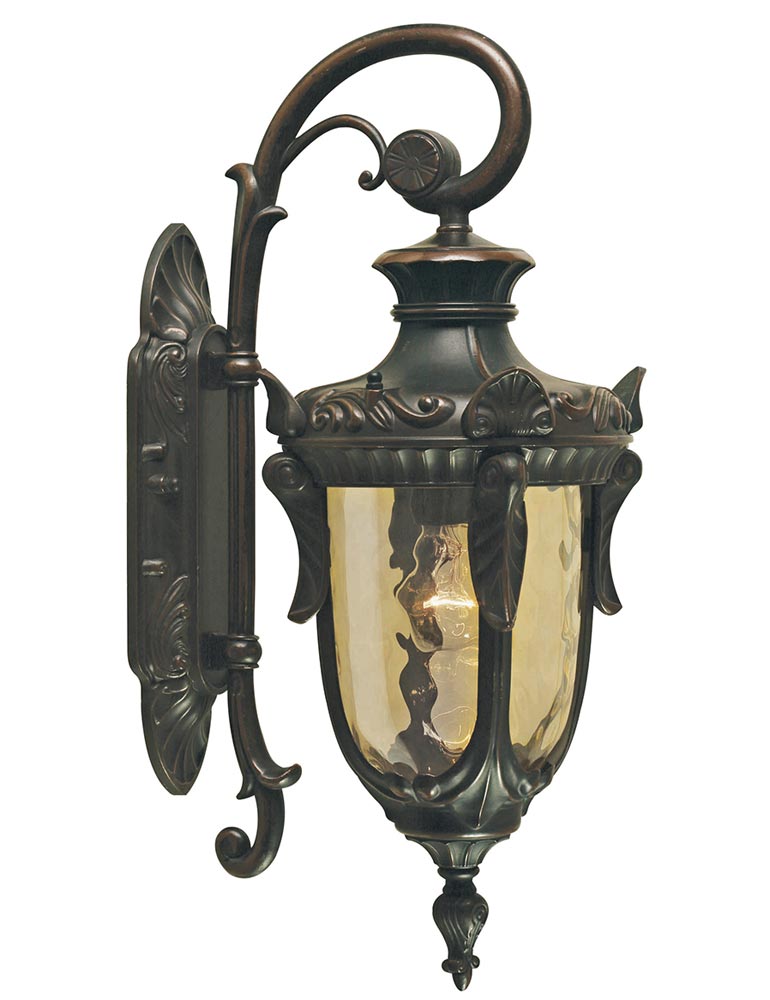 Elstead Philadelphia 1 Light Medium Outdoor Wall Lantern Old Bronze Down