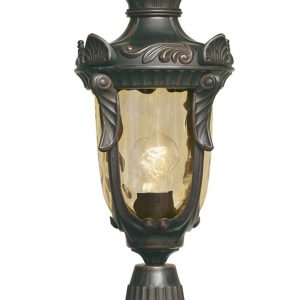Elstead Philadelphia 1 Light Outdoor pedestal Lantern Old Bronze