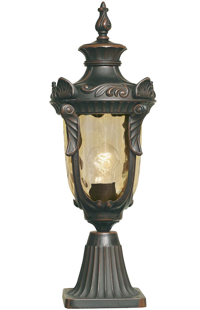 Elstead Philadelphia 1 Light Outdoor pedestal Lantern Old Bronze