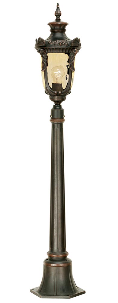 Elstead Philadelphia 1 Light Outdoor Pillar Lantern Old Bronze