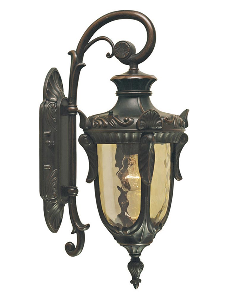 Elstead Philadelphia 1 Light Small Outdoor Wall Lantern Old Bronze Down