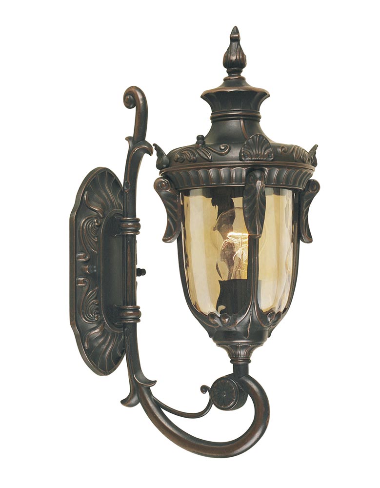 Elstead Philadelphia 1 Light Small Outdoor Wall Lantern Old Bronze Up