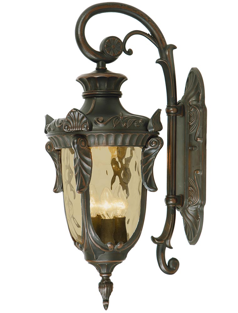 Elstead Philadelphia 3 Light Large Outdoor Wall Lantern Old Bronze Down