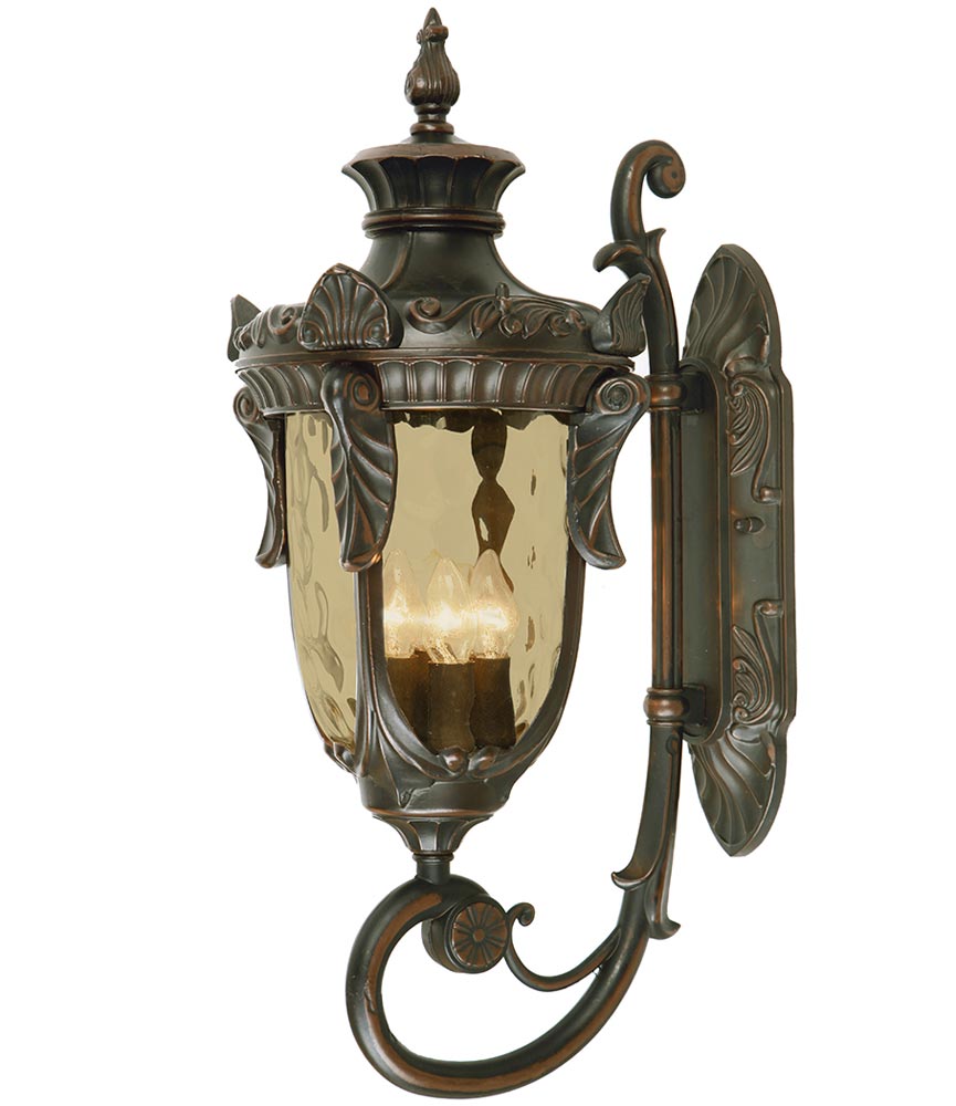 Elstead Philadelphia 3 Light Large Outdoor Wall Lantern Old Bronze Up