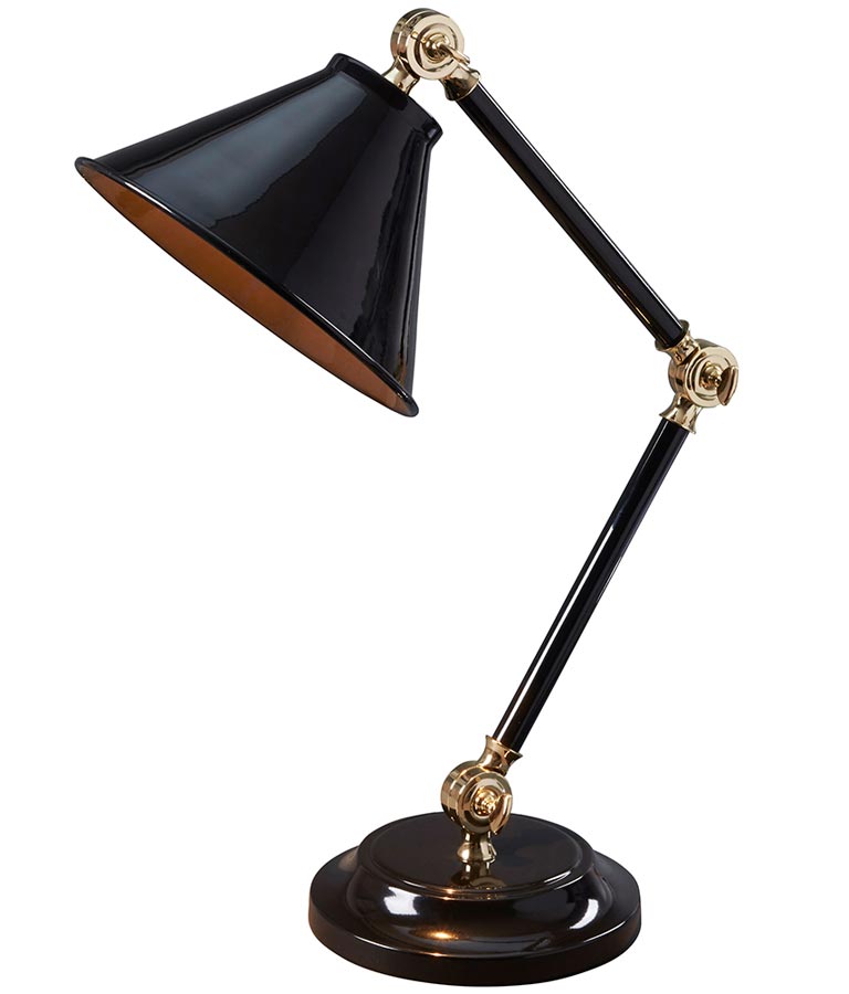 Elstead Provence Element Mini Desk Table Lamp Black Polished Brass