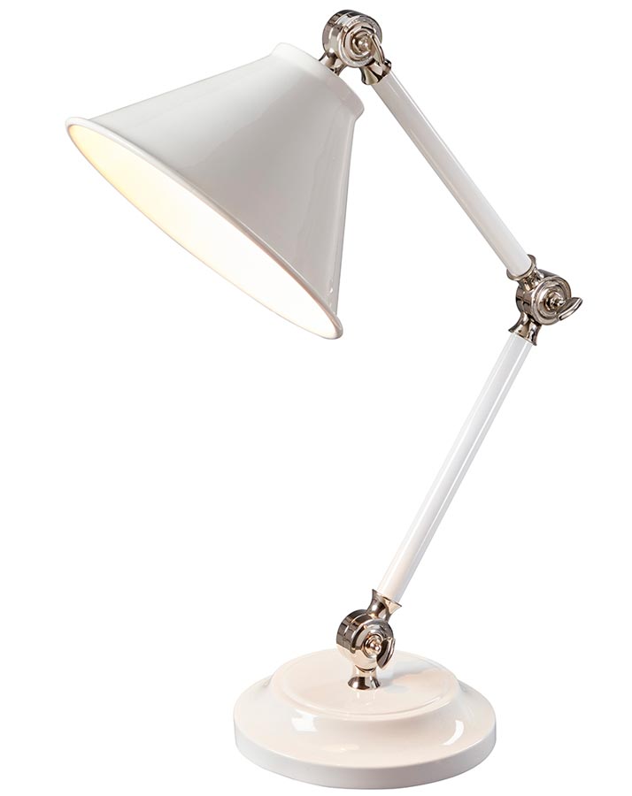 Elstead Provence Element Mini Desk Table Lamp White Polished Nickel