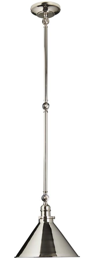 Elstead Provence Hinged Single Pendant / Wall Light Polished Nickel