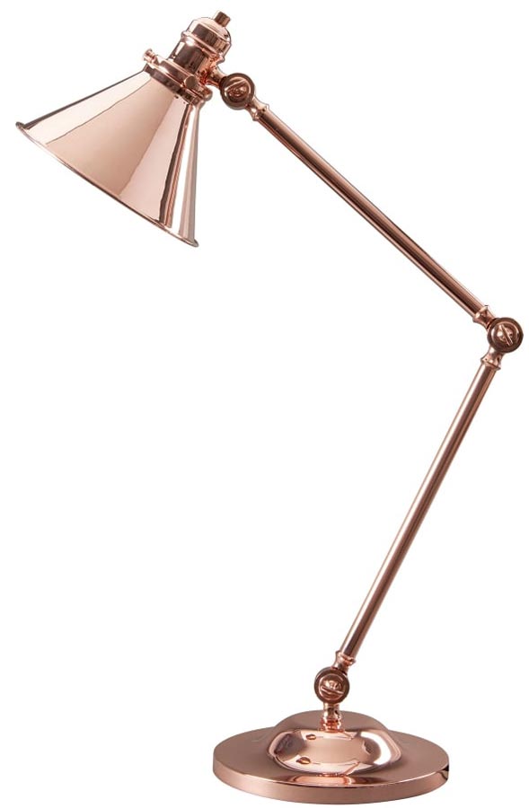 Elstead Provence Polished Copper 1 Light Adjustable Desk Lamp