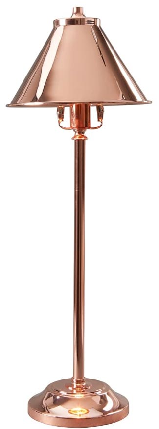 Elstead Provence 1 Light Stick Table Lamp Polished Copper