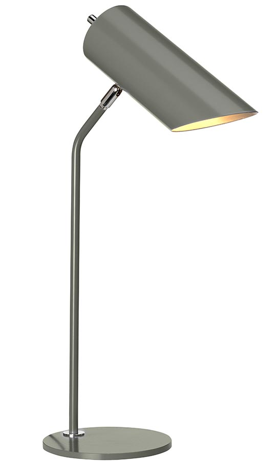 Elstead Quinto 1 Light Desk Table Lamp Dark Grey Polished Nickel