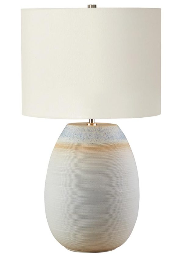 Elstead Seychelles 1 Light Off White Ceramic Table Lamp Cream Shade