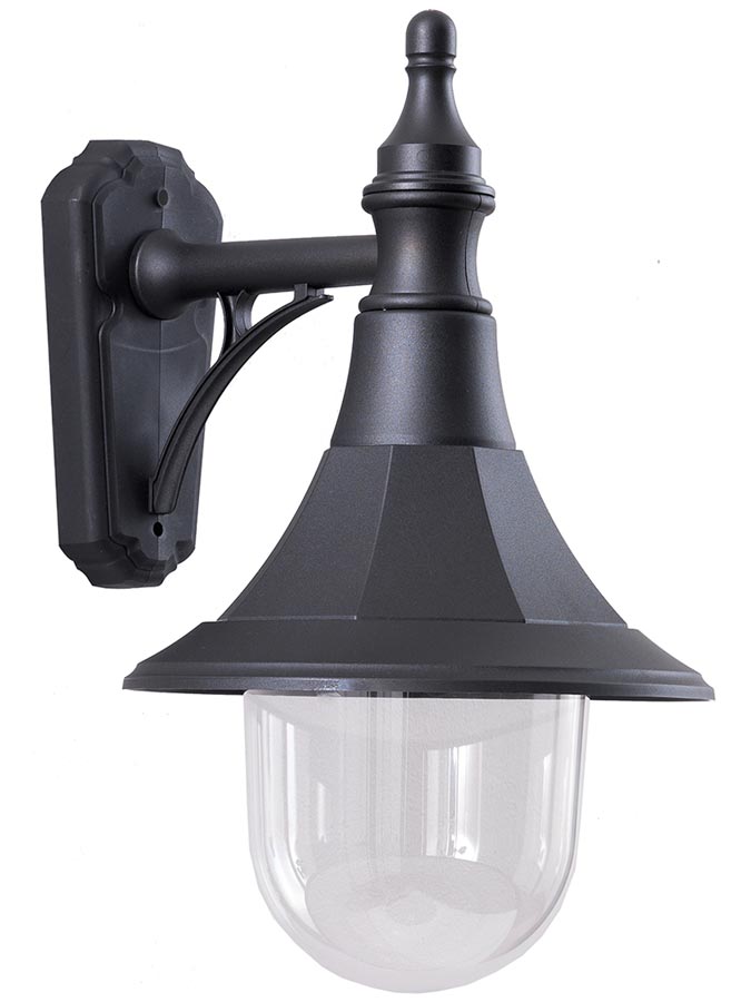 Elstead Shannon 1 Light Rust Proof Outdoor Wall Down Lantern Black