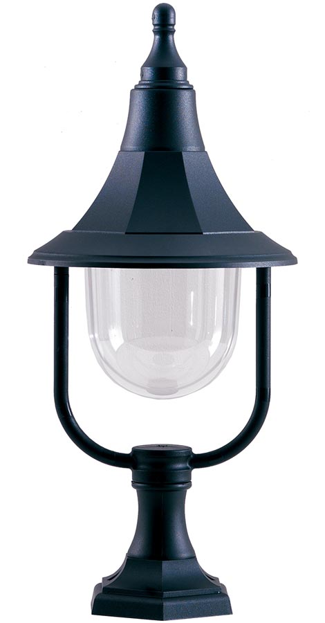 Elstead Shannon 1 Light Rust Proof Outdoor Pedestal Lantern Black