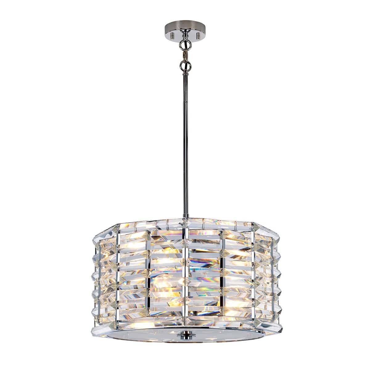 Elstead Shoal Glamorous 4 Light Crystal Ceiling Pendant Polished Nickel