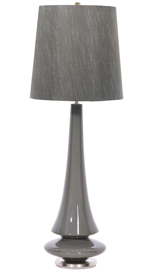 Elstead Spin 1 Light Grey Ceramic Table, Grey Bedside Table Lamps