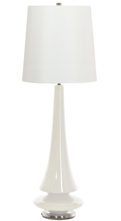 white ceramic table lamp