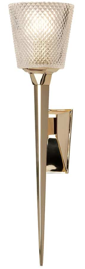 Elstead Verity LED Large Bathroom Wall Light Torchiere Polished Gold