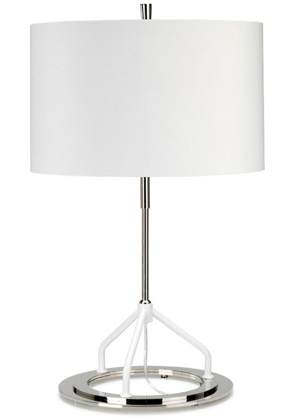 Elstead Vincenza 1 Light Table Lamp White Polished Nickel