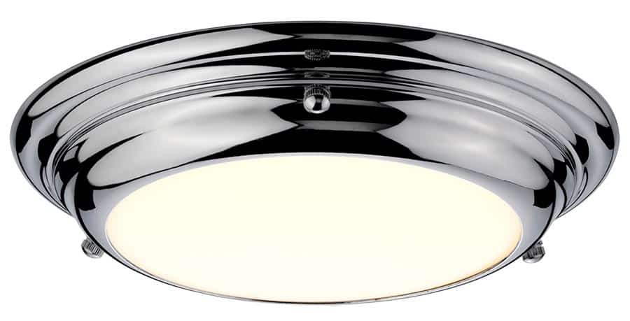 Elstead Welland Small Flush LED Bathroom Ceiling Light Polished Chrome