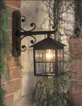 Elstead Winchester Scrolled Mount Outdoor Wall Lantern Black