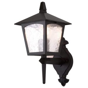 Elstead York 1 light upward outdoor wall lantern in black
